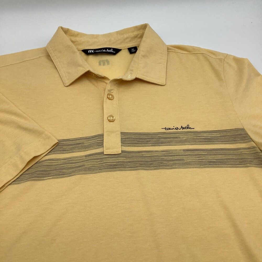 Travis Mathew Mens Short Sleeve‎ Golf Polo Yellow Size Medium